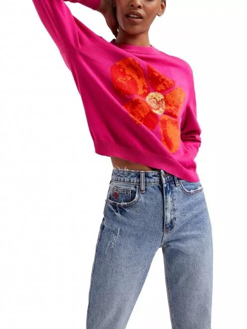 pulover pt. femei Desigual Jers Nacha magenta 2