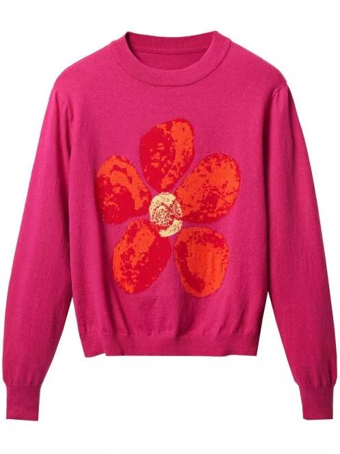 pulover pt. femei Desigual Jers Nacha magenta 5