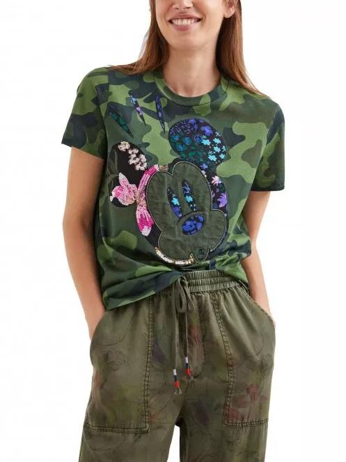 tricou cu maneci scurte pt. femei Desigual Ts Mickey Camo oliv 2