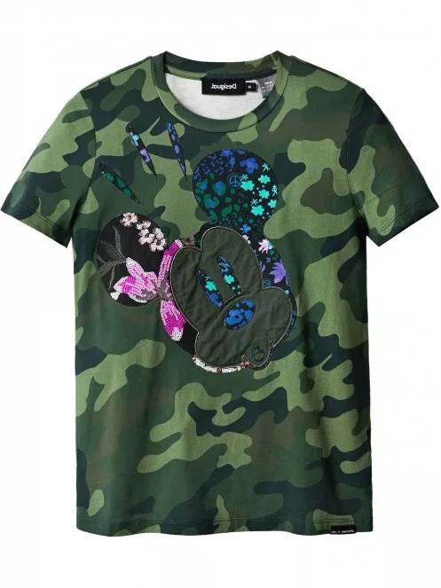 tricou cu maneci scurte pt. femei Desigual Ts Mickey Camo oliv 5