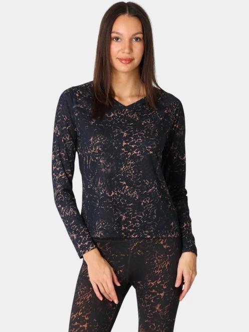 tricou cu maneci lungi, pentru sport pt. femei Rukka Rukka Muotka Print negru 2