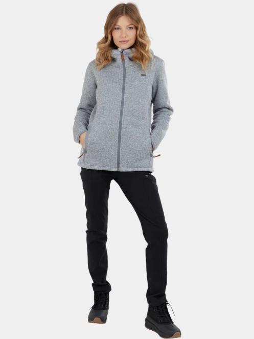 pulover cu gluga pt. femei Fundango Ara Fleece Jacket gri 4