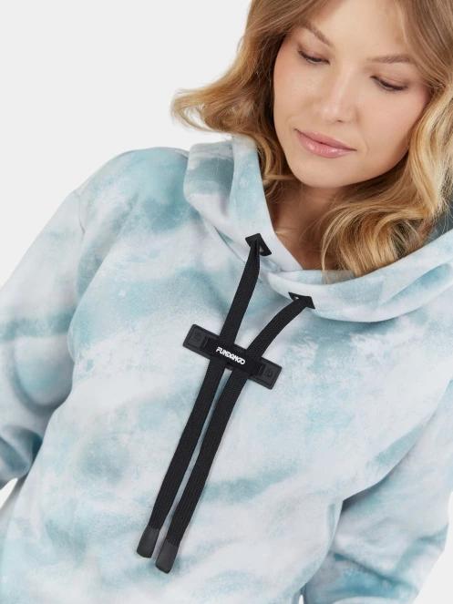 pulover cu gluga pt. femei Fundango Challenger Pullover albastru deschis 5