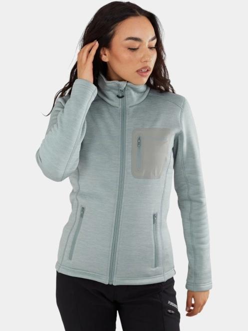 pulover polar pt. femei Fundango Antilles Melange Jacket verde 5