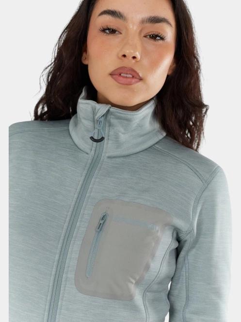 pulover polar pt. femei Fundango Antilles Melange Jacket verde 6
