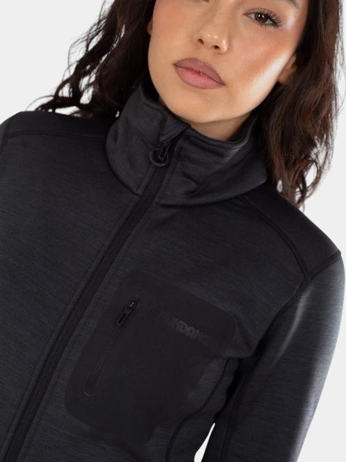pulover polar pt. femei Fundango Antilles Melange Jacket negru 5