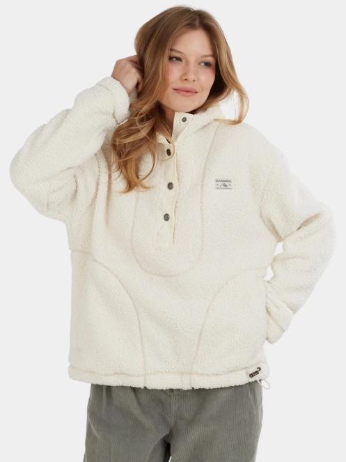 pulover cu gluga pt. femei Fundango Juniper Pile Jacket alb 6