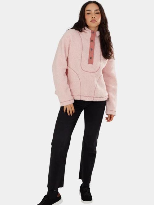 pulover cu gluga pt. femei Fundango Juniper Pile Jacket roz 4