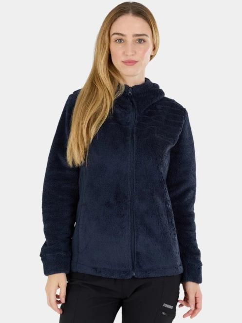 pulover polar pt. femei Fundango Zealand Plush Pile Jacket albastru inchis 2