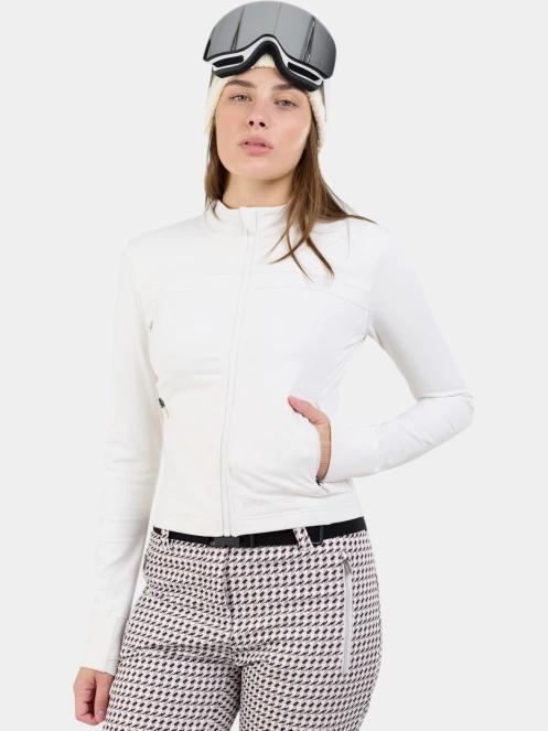 tricou cu maneci lungi, pentru sport pt. femei Fundango Flow Thermo Zip Up nisip 4