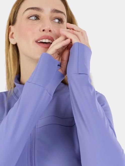 tricou cu maneci lungi, pentru sport pt. femei Fundango Flow Thermo Zip Up violet 7