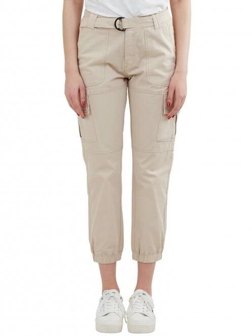 pantaloni de strada cu buzunare laterale pt. femei Fundango Alina Cargo Pants nisip 2