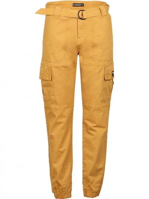 pantaloni de strada cu buzunare laterale pt. femei Fundango Alina Cargo Pants galben 8