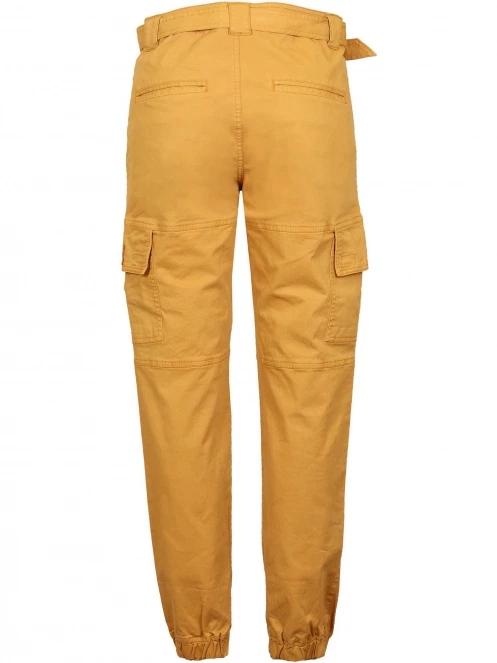 pantaloni de strada cu buzunare laterale pt. femei Fundango Alina Cargo Pants galben 9
