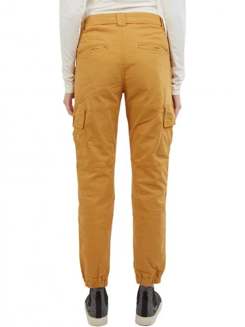pantaloni de strada cu buzunare laterale pt. femei Fundango Alina Cargo Pants galben 3
