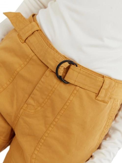 pantaloni de strada cu buzunare laterale pt. femei Fundango Alina Cargo Pants galben 5