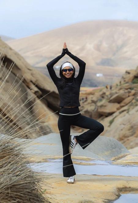 leggings pt. femei Fundango Flare Leggings negru 8