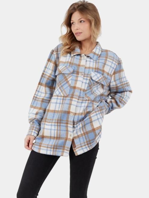 jacheta camasa pt. femei Fundango Ashley Shirt Jacket albastru 3
