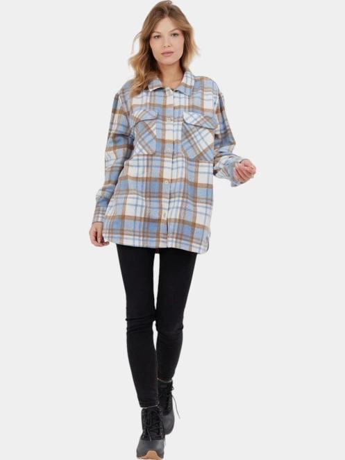 jacheta camasa pt. femei Fundango Ashley Shirt Jacket albastru 5