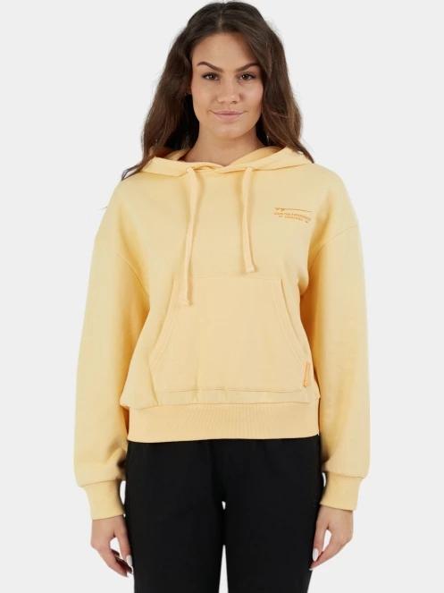 pulover cu gluga pt. femei Fundango Lopez Sweatshirt galben 2