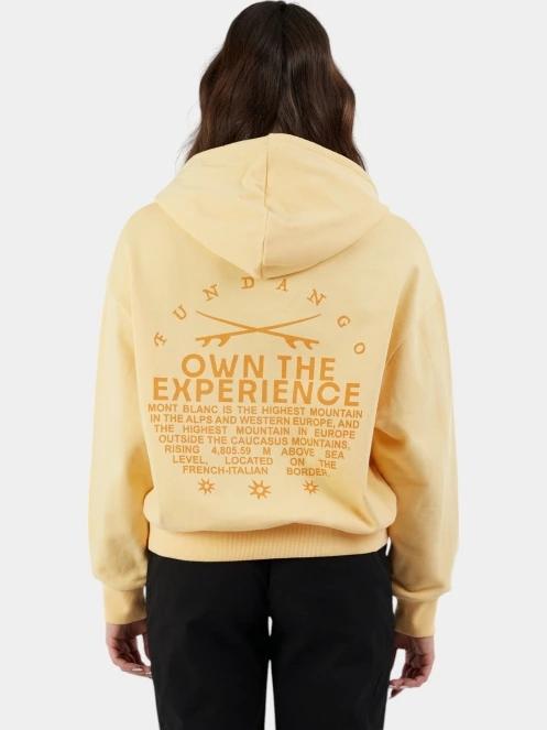 pulover cu gluga pt. femei Fundango Lopez Sweatshirt galben 3
