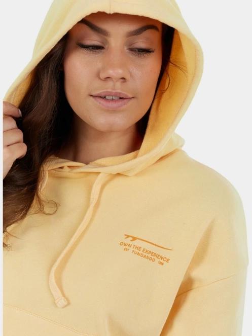 pulover cu gluga pt. femei Fundango Lopez Sweatshirt galben 6