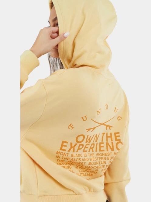 pulover cu gluga pt. femei Fundango Lopez Sweatshirt galben 8