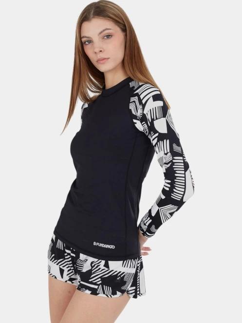 lycra cu maneci lungi pt. femei Fundango Joyce Long Sleeve Rashguard negru 5