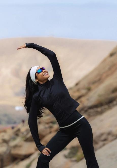 tricou cu maneci lungi, pentru sport pt. femei Fundango Flop Zip Up Top negru 10