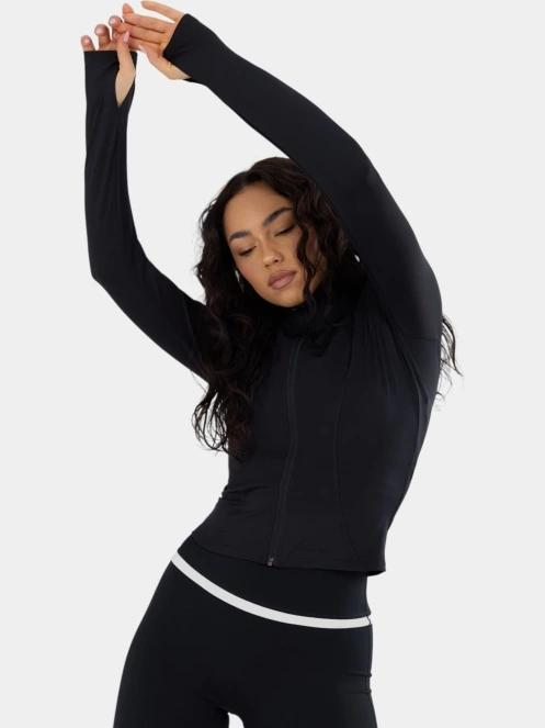 tricou cu maneci lungi, pentru sport pt. femei Fundango Flop Zip Up Top negru 5