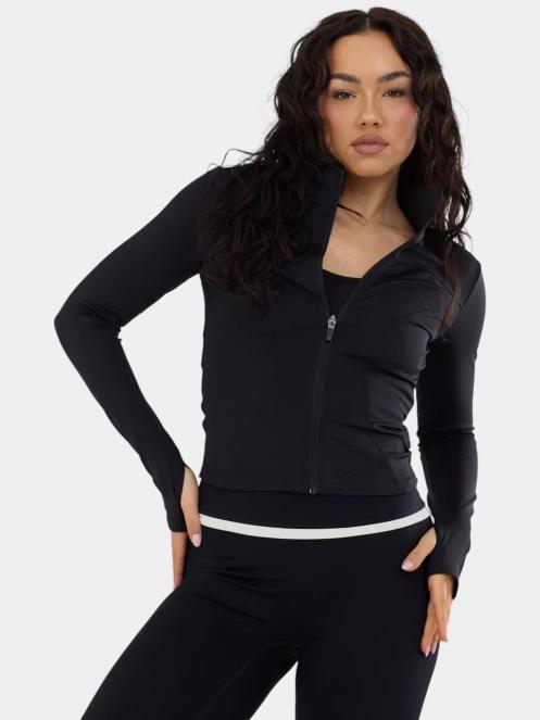 tricou cu maneci lungi, pentru sport pt. femei Fundango Flop Zip Up Top negru 6