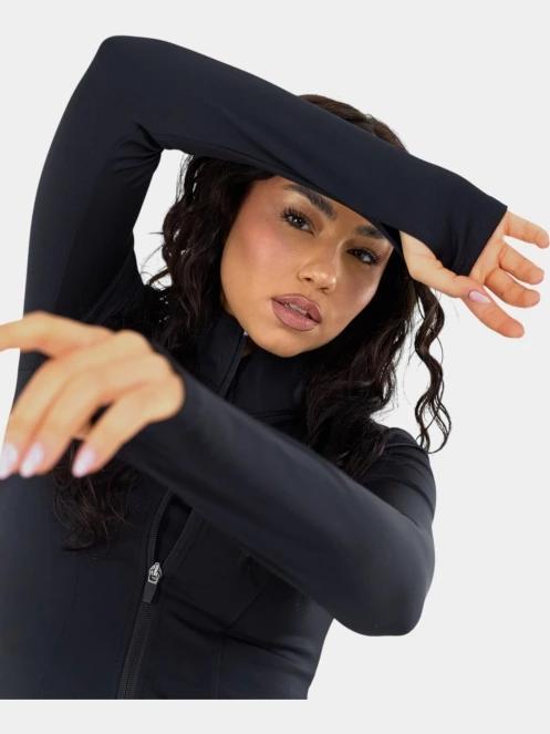 tricou cu maneci lungi, pentru sport pt. femei Fundango Flop Zip Up Top negru 7