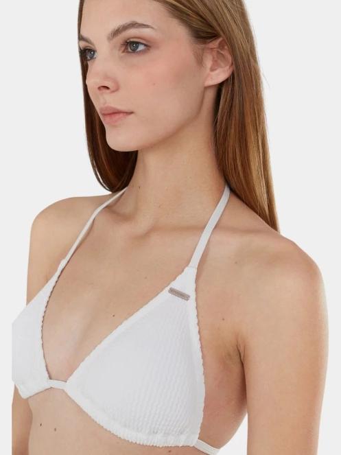 sutien bikini pt. femei Fundango Innisfil Triangle Jacquard Top alb 5