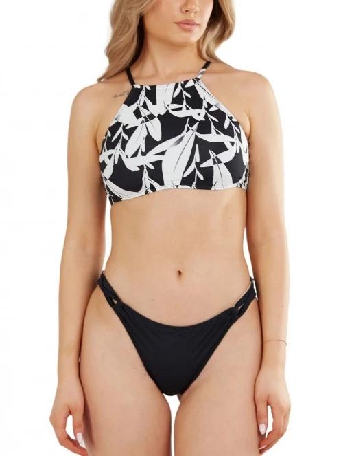 sutien bikini pt. femei Fundango Hogg High Neck Top negru 2
