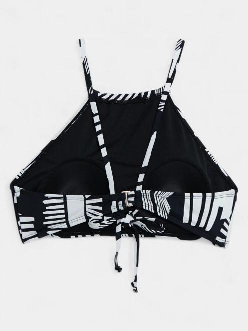 sutien bikini pt. femei Fundango Hogg High Neck Top negru 8