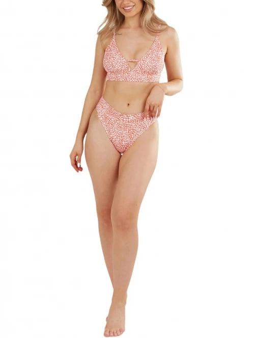 chiloti bikini pt. femei Fundango Sahara Mid Waist Full Bottoms rosu 4