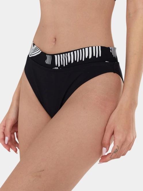 chiloti bikini pt. femei Fundango Sahara Mid Waist Full Bottom negru 2