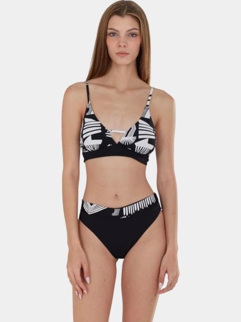 chiloti bikini pt. femei Fundango Sahara Mid Waist Full Bottom negru 4