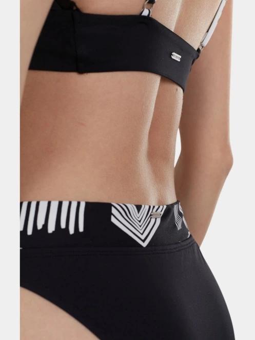 chiloti bikini pt. femei Fundango Sahara Mid Waist Full Bottom negru 5