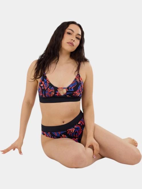 chiloti bikini pt. femei Fundango Sahara Midwaist Full Bottom negru 5