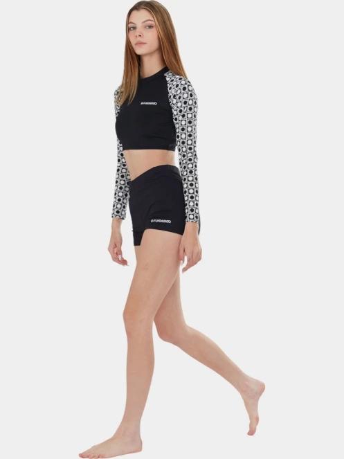 chiloti bikini pt. femei Fundango Amelia Surf Shorts negru 5