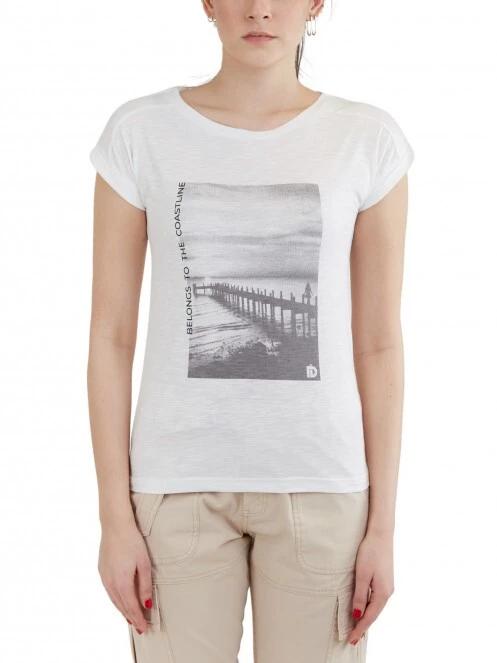 tricou cu maneci scurte pt. femei Fundango Amira T-shirt alb 2