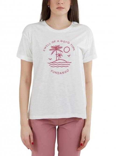 tricou cu maneci scurte pt. femei Fundango Nissa T-shirt alb 2