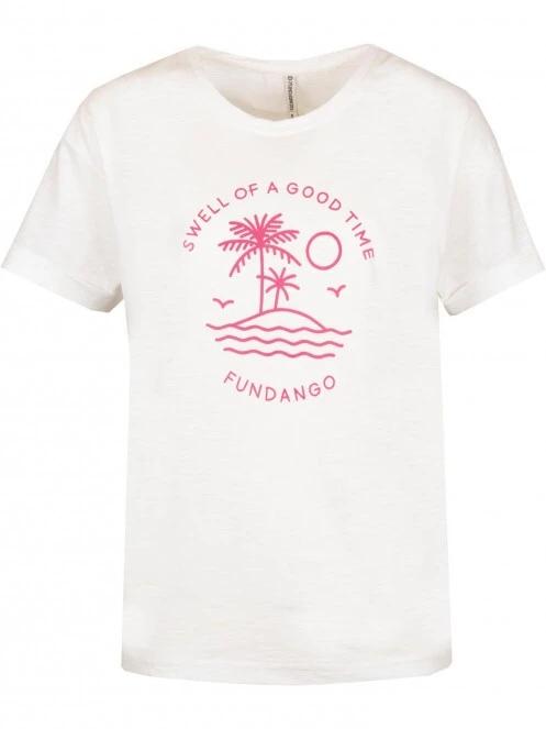 tricou cu maneci scurte pt. femei Fundango Nissa T-shirt alb 6