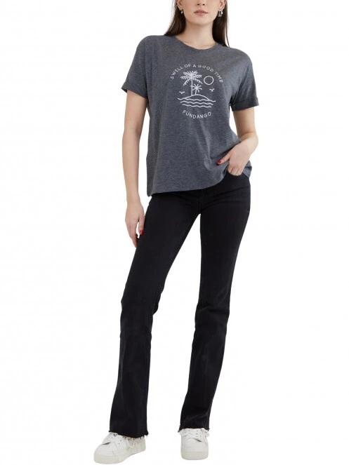 tricou cu maneci scurte pt. femei Fundango Nissa T-shirt gri 4