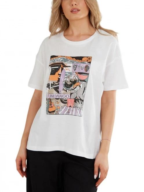 tricou cu maneci scurte pt. femei Fundango Nissa T-shirt alb 2