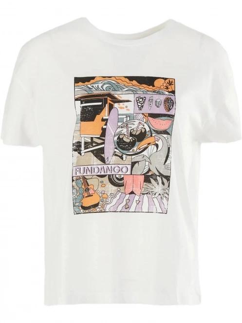 tricou cu maneci scurte pt. femei Fundango Nissa T-shirt alb 7