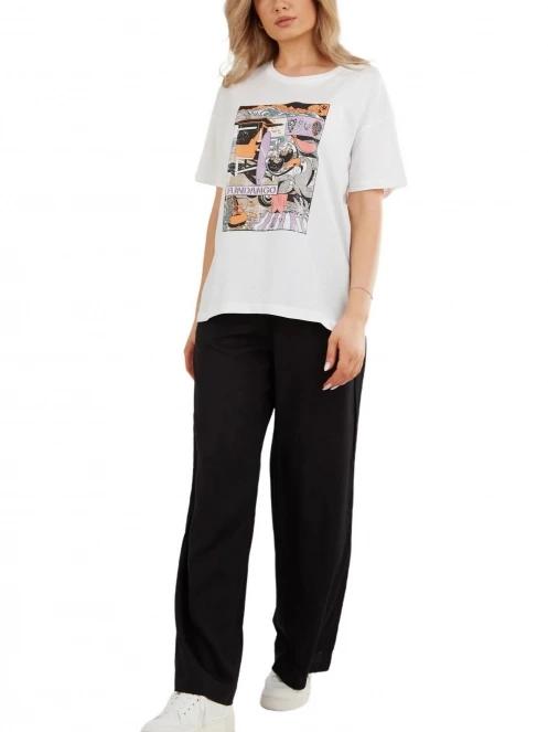 tricou cu maneci scurte pt. femei Fundango Nissa T-shirt alb 4