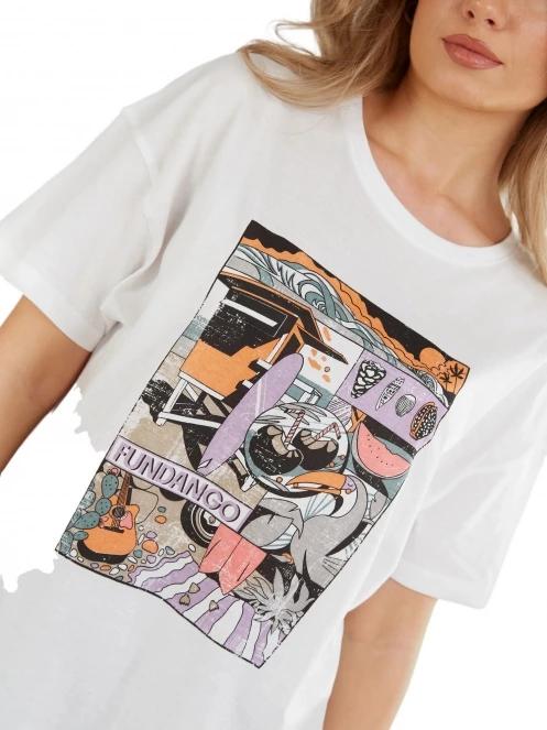 tricou cu maneci scurte pt. femei Fundango Nissa T-shirt alb 6
