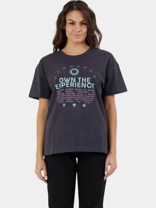tricou cu maneci scurte pt. femei Fundango Sunshine Surf-T negru 2